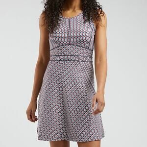 Title Nine Dream Mosaic Fit & Flare Dress XL Athletic Travel Buttah Fabric